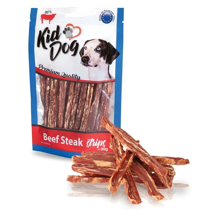 Hauptproduktbild KIDDOG hovězí steak v proužku 80 g