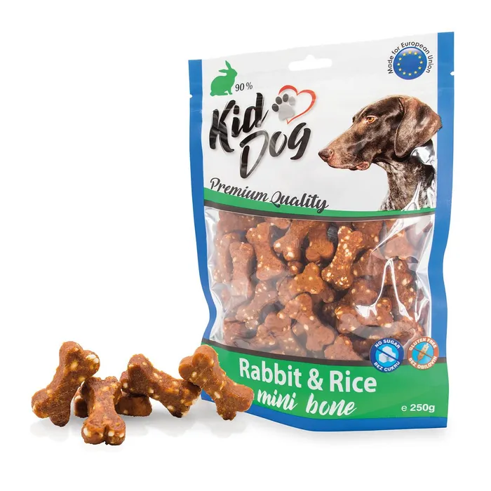 Hauptproduktbild KIDDOG králičí maso s rýží MINI kostičky 250 g