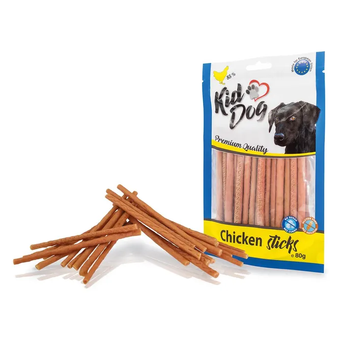 Hauptproduktbild KIDDOG kuřecí tyčinky extra tenké 80 g