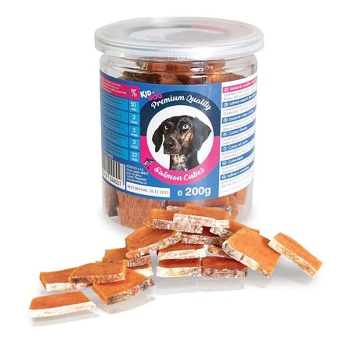 Hauptproduktbild KIDDOG lososové masíčko v plátku - PREMIUM QUALITY 200 g dóza
