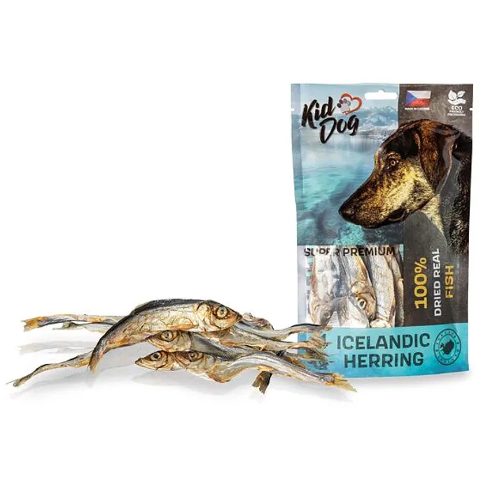 Hauptproduktbild KIDDOG SUPER PREMIUM 100% dried real fish - islandský herinek 100 g