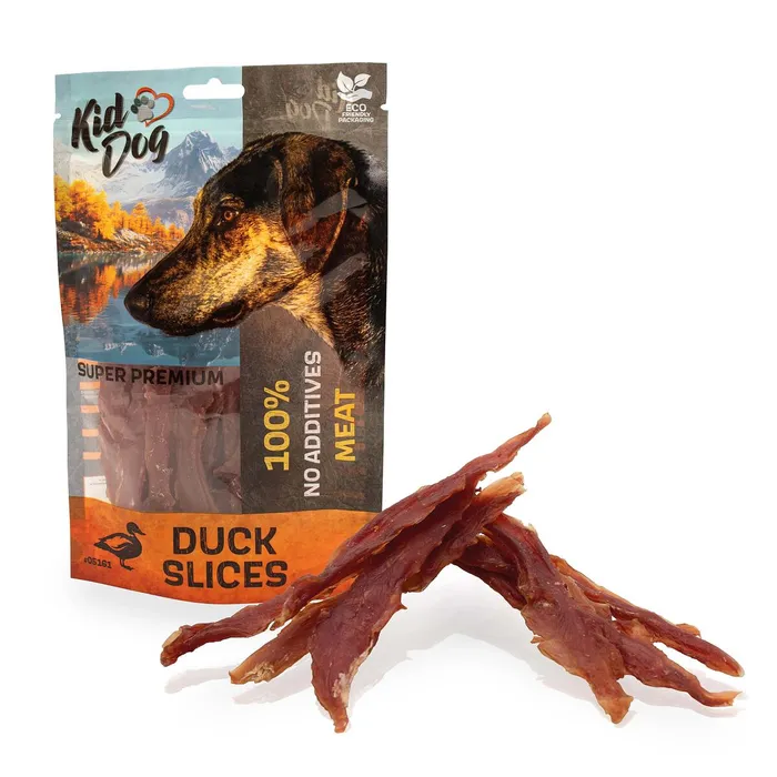 Hauptproduktbild KIDDOG SUPER PREMIUM 100% kachní prsa bez aditiv, proužky 80 g