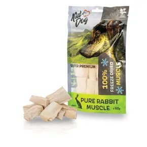 KIDDOG SUPER PREMIUM 100% Kaninchen-Reinmuskulatur gefriergetrocknet 50 g