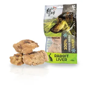 KIDDOG SUPER PREMIUM 100 % ganze gefriergetrocknete Kaninchenleber 50 g