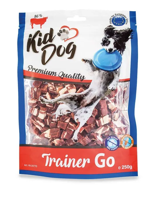 Hauptproduktbild KIDDOG TRAINER GO mini hovězí kostičky 250 g