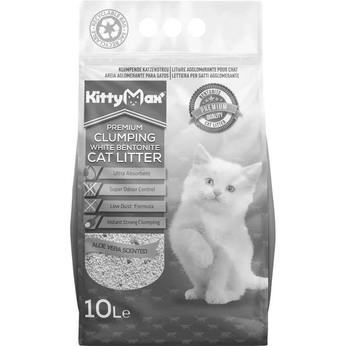 Hauptproduktbild KITTYMAX hrudkující, bezprašný bílý bentonit ALOE VERA 10 l