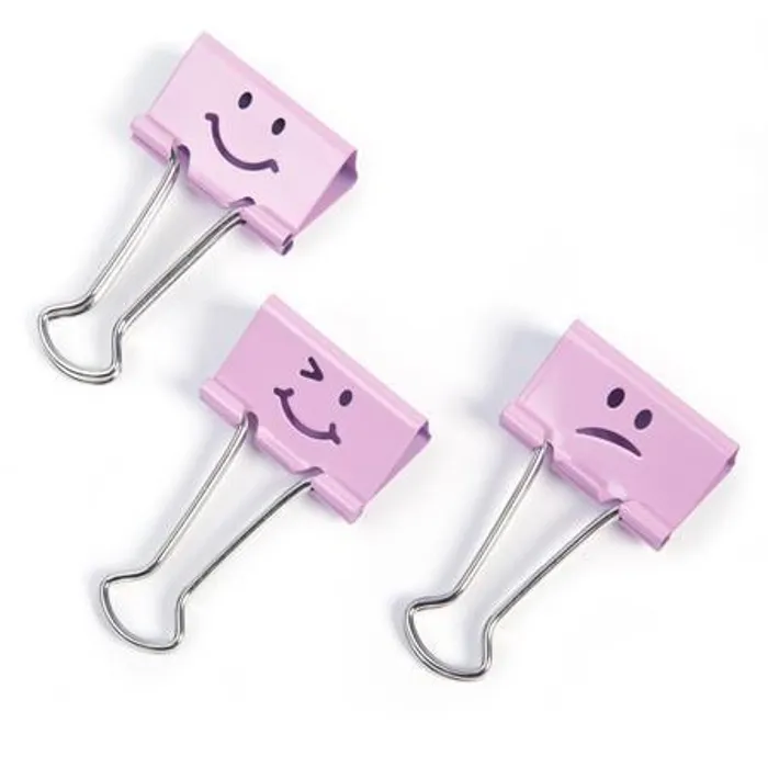 Hauptproduktbild Klipy na dokumenty "Emoji", růžová, 19 mm,RAPESCO