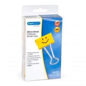 Dokumentenklammern „Emoji“, gelb, 32 mm, RAPESCO