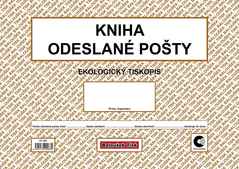 Hauptproduktbild Kniha odeslané pošty ET360