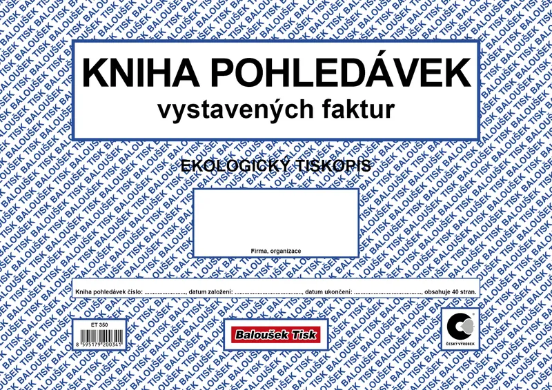 Hauptproduktbild Kniha pohledávek vystavených faktur ET350