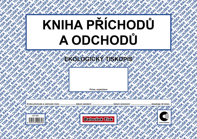 Hauptproduktbild Kniha příchodů a odchodů ET372