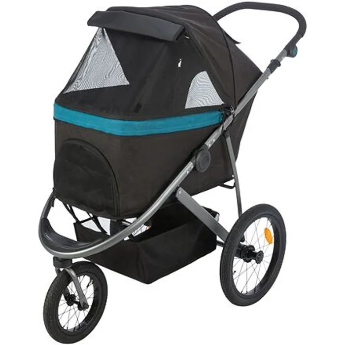 Hauptproduktbild Kočárek BUGGY na vzduchových pneu, 60 x 112 x 120 cm, nosnost 20 kg, černá/petrolejová