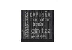 Cocktailservietten Infibra Drink, 2-lagig, 25 × 25 cm, Schwarz mit weißem Aufdruck [100 Stück]