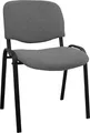 Konferenzdrehstuhl, textil, schwarze Metallbasis, "Felicia", grau-schwarz
