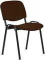 Konferenzdrehstuhl, textil, schwarze Metallbasis, "Felicia", dunkelbraun