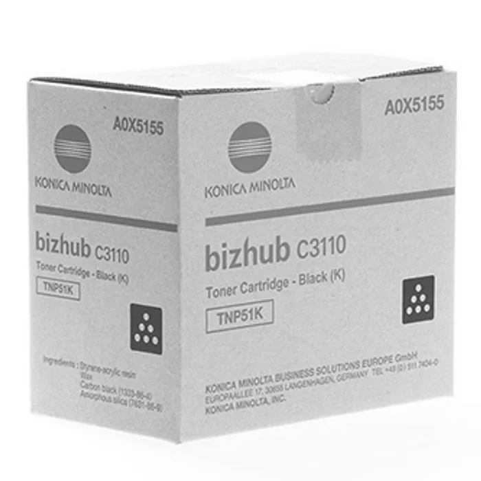 Hauptproduktbild Konica Minolta originální toner A0X5155, black, 5000str., TNP-51K, Konica Minolta Bizhub