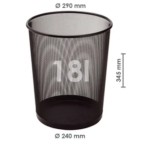 Draht-Abfalleimer, schwarz, 18 l