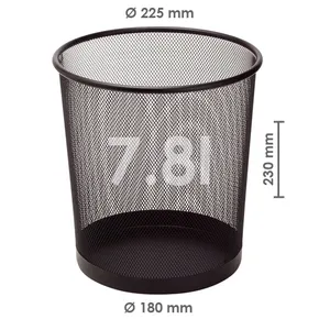 Draht-Abfalleimer, schwarz, 7,8l
