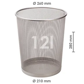 Drahtabfallkorb, silber, 12 l