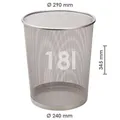 Weiteres Produktbild Draht-Abfalleimer, silber, 18 l
