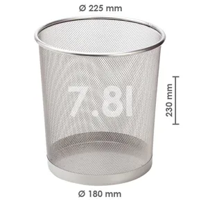 Draht-Abfalleimer, silber 7,8l