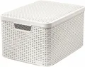 Korb, künstliches Rattan, mit Deckel, 30 l, creme, CURVER
