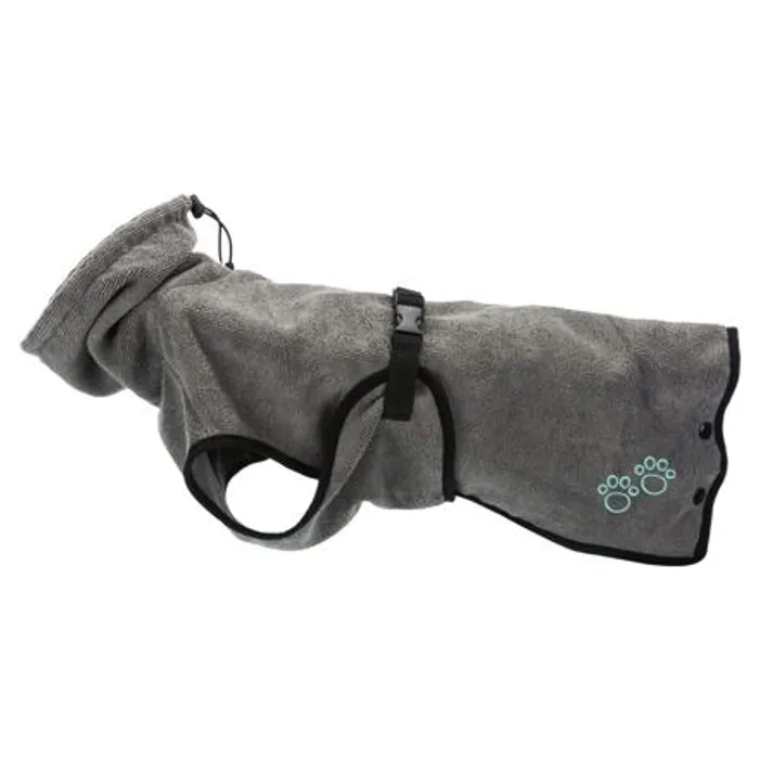 Hauptproduktbild Koupací plášť / župan pro psy, šedá L: 60 cm, pas: 66-82 cm