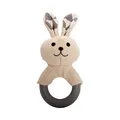 Hasenbeißring mit TPR-Ring, mit Sound, 21 cm, creme/grau, HipHop