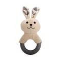 Hasenbeißring mit TPR-Ring, mit Sound, 21 cm, creme/grau, HipHop