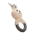 Hasenbeißring mit TPR-Ring, mit Sound, 21 cm, creme/grau, HipHop