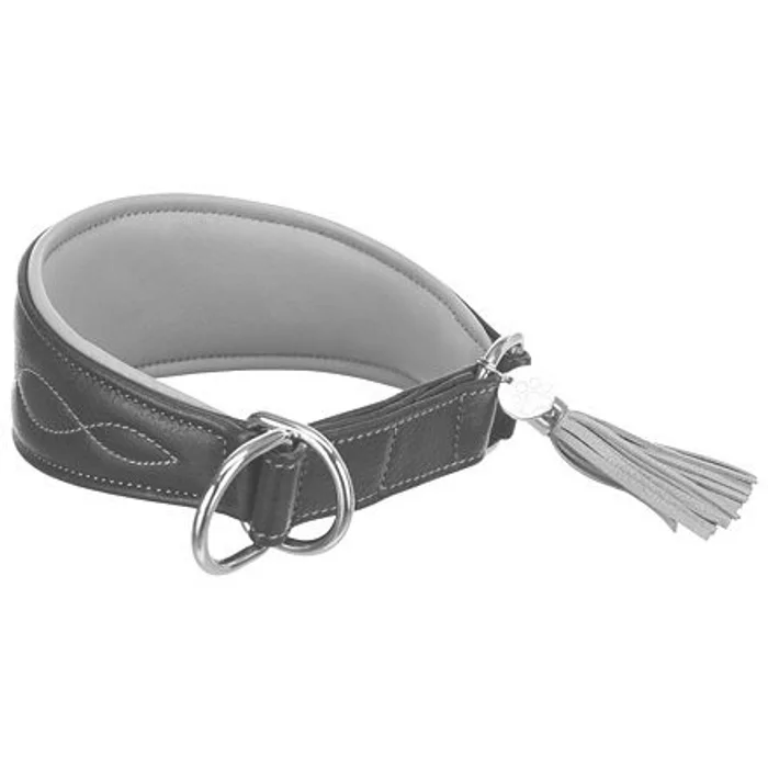 Hauptproduktbild Kožený obojek ACTIVE Comfort pro chrty - černá/šedá S:27-35cm/55mm