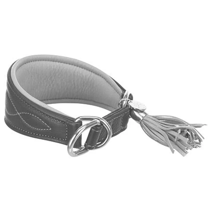Hauptproduktbild Kožený obojek ACTIVE Comfort pro chrty - černá/šedá XS:21-26cm/40mm