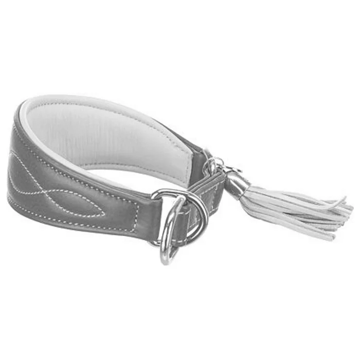 Hauptproduktbild Kožený obojek ACTIVE Comfort pro chrty - petrolejová/žlutá XS:21-26cm/40mm