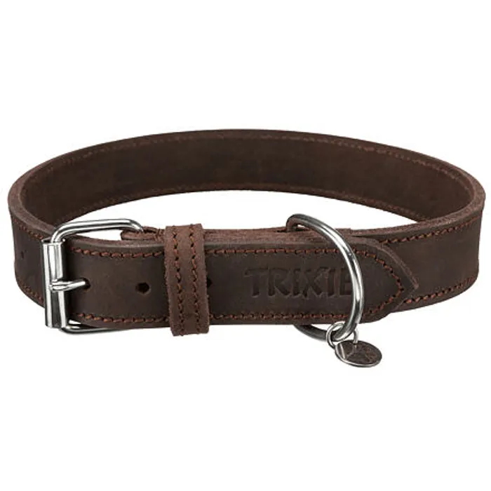 Hauptproduktbild Kožený obojek RUSTIC - tmavě-hnědá L: 48-56cm/30mm