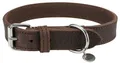 Lederhalsband RUSTIC - dunkelbraun M-L: 42-48cm/25mm