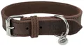 Lederhalsband RUSTIC - dunkelbraun S-M: 34-40cm/25mm
