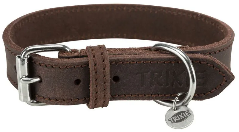Hauptproduktbild Kožený obojek RUSTIC - tmavě-hnědá S-M: 34-40cm/25mm