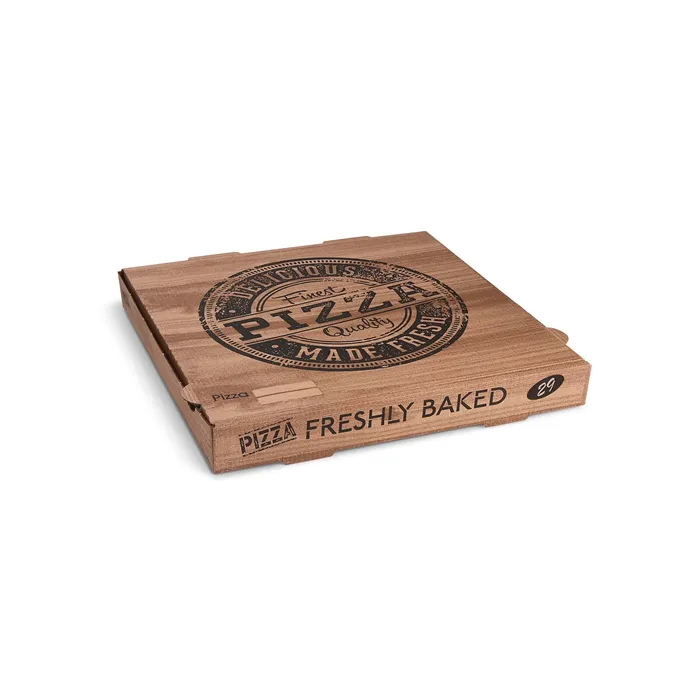 Hauptproduktbild Krabice na pizzu (mikrovlnitá lepenka) kraft 29 x 29 x 4 cm [100 ks]