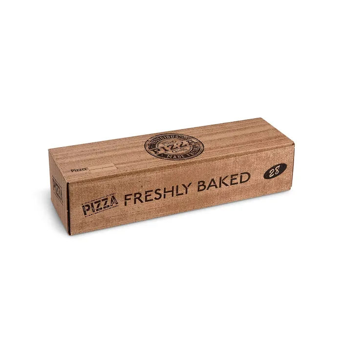 Hauptproduktbild Krabice na pizzu (mikrovlnitá lepenka) Roll-up kraft 28 x 8 x 7 cm [100 ks]