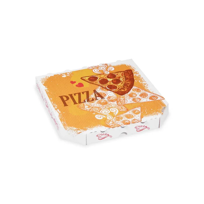 Hauptproduktbild Krabice na pizzu z vlnité lepenky 26 x 26 x 3 cm [100 ks]