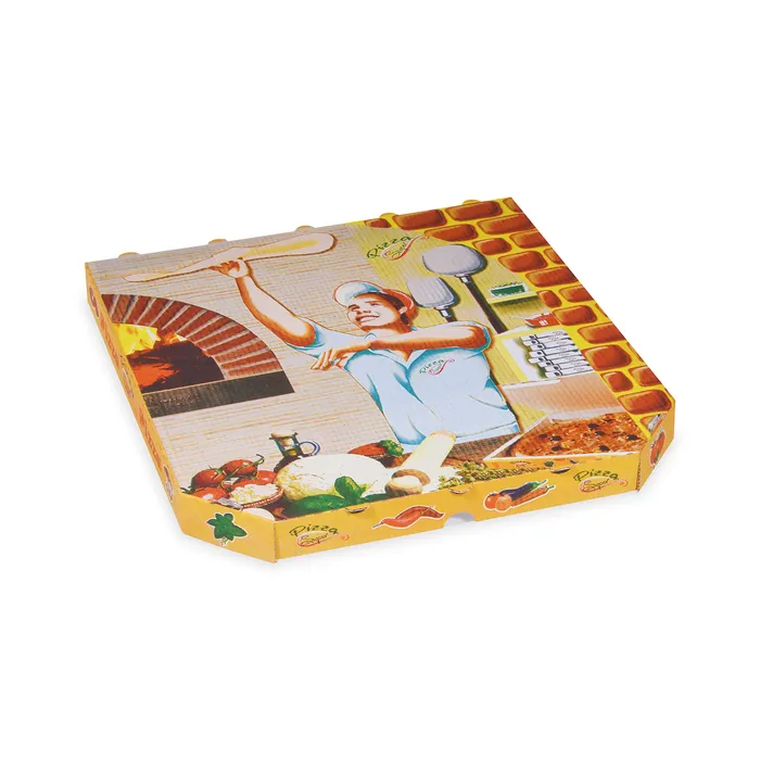 Hauptproduktbild Krabice na pizzu z vlnité lepenky 32 x 32 x 3 cm [100 ks]