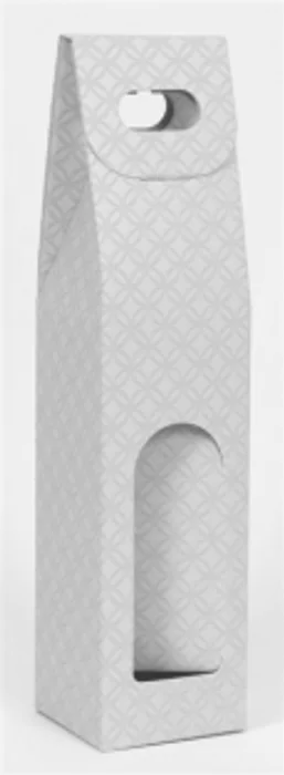 Hauptproduktbild Krabice na víno 1 láhev 9x38,5cm šedá orientální vzor