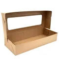 Dessertbox mit Fenster 13 x 33 x 6 cm BRAUN [50 Stück]