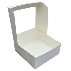Dessertbox mit Fenster 22 x 22 x 9 cm weiß [50 Stück]