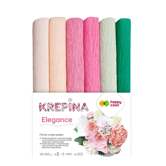 Hauptproduktbild Krepový papír Happy Color 25x100 cm - mix 6 barev Elegance
