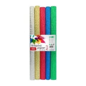 Krepppapier - Set mit 5 Farben ALU Größe 25 x 50 cm