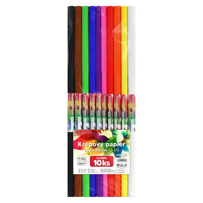 Hauptproduktbild Krepový papír - sada CLASIC 10 barev rozměr 50 x 200 cm
