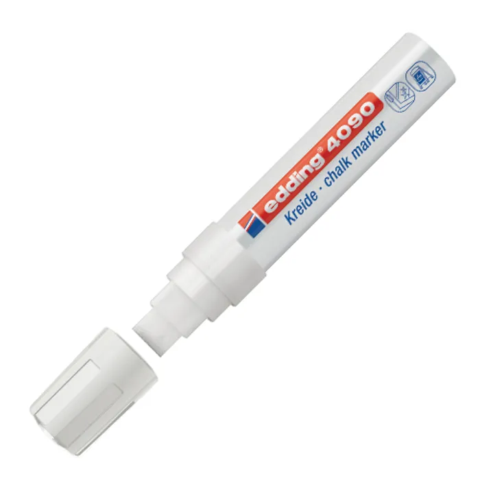 Hauptproduktbild Křídový popisovač "4090", bílá, 4-15mm, klínový hrot, EDDING