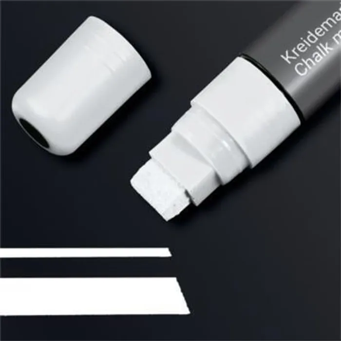 Hauptproduktbild Křídový popisovač, bílá, 5-15 mm, klínový hrot, tekutý, SIGEL BA171