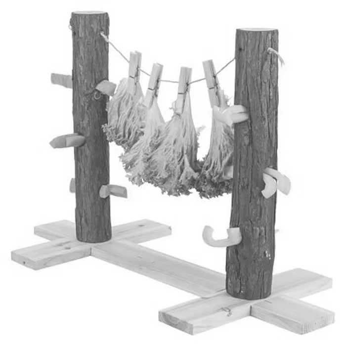 Hauptproduktbild Krmný strom DUO pro králíky, 53 x 34 x 25 cm, dřevo s kůrou